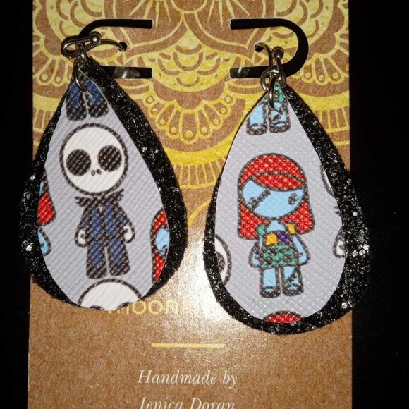 Jewelry - COPY - Handmade Jack Skellington & Sally Earrings